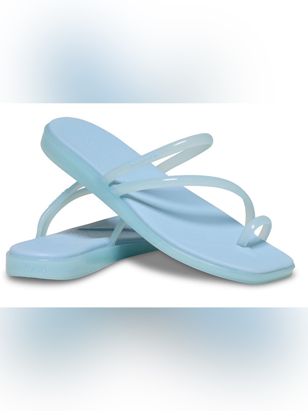 Crocs Miami Jelly Toe Loop Women’s Blue Croslite Sandals(10)